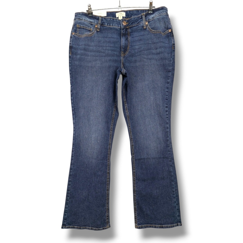 M‎ Jeans by Maurices Women 18W Long Classic Bootcut Mid Rise Super Stretch Blue